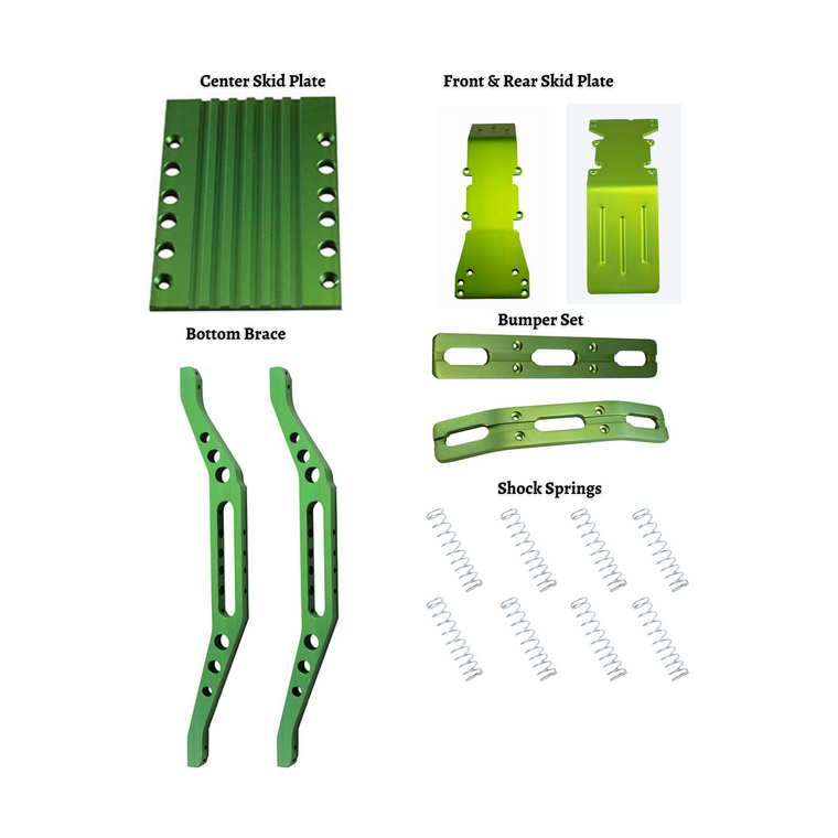 T Maxx 4907,  Olive Green anodized aluminum package with free silver dual rate springs
