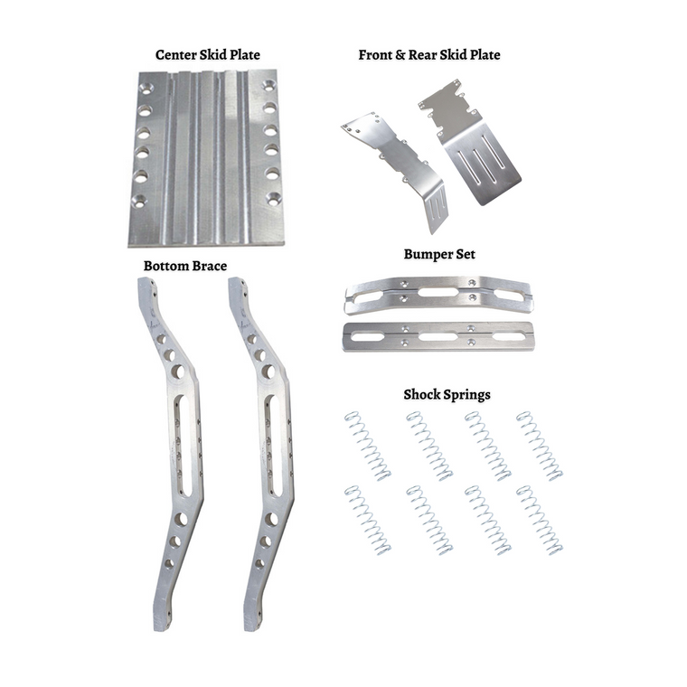 T Maxx 4907,  Machined Finish aluminum package with free silver dual rate springs