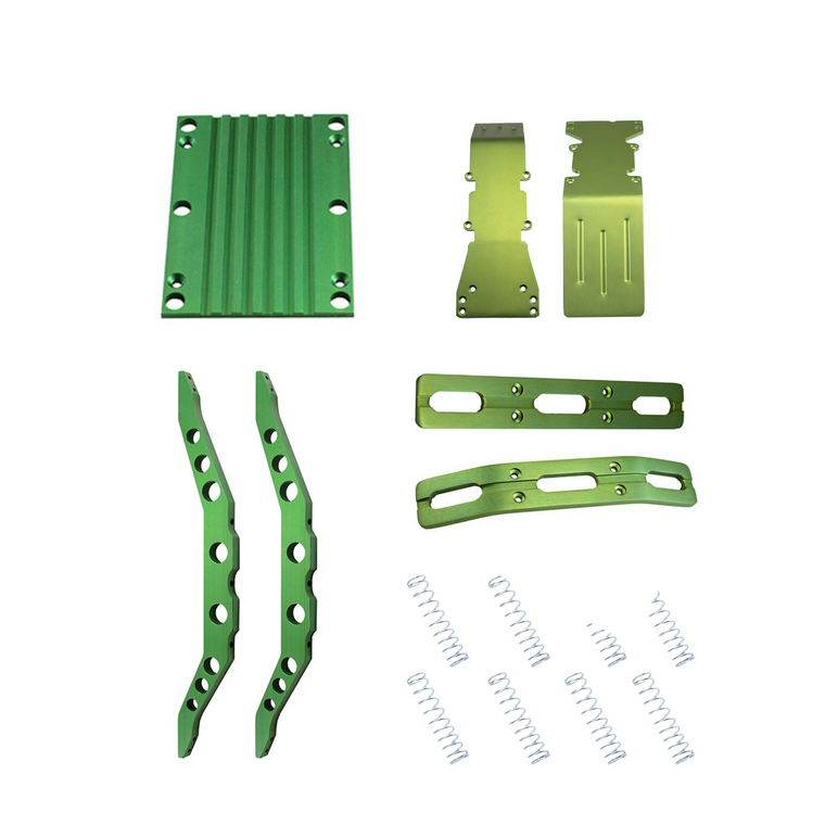 E-Maxx, 3903, 3905 or 3908 Olive Green anodized aluminum package super deal with free dual rate shock springs