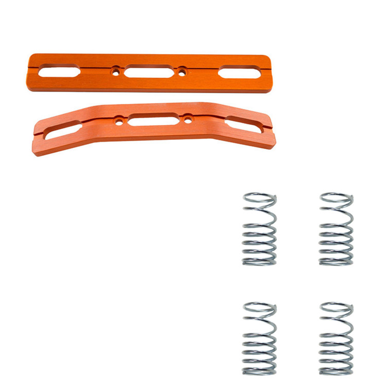 Revo 2.5 and 3.3 Orange Anodized Bumper Set With 4 Revo Dual Rate Springs
