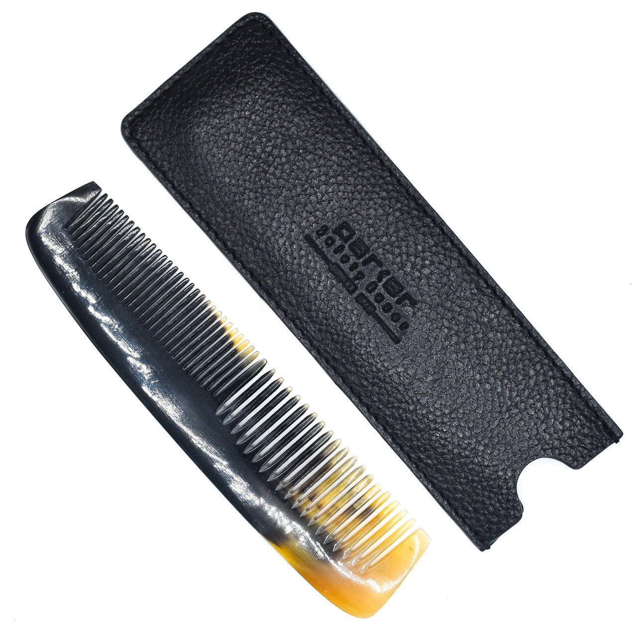 Genuine Ox Horn Pocket Comb with Carrying Case