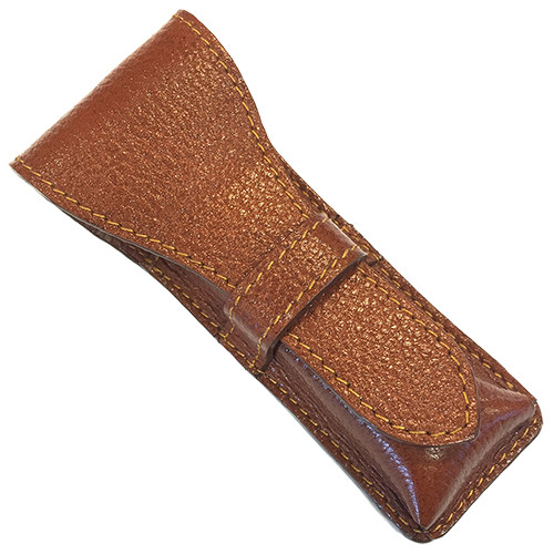 Parker Leather Cases | Saddle Brown Double Edge Razor Case
