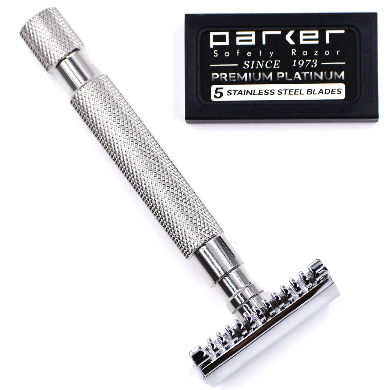 Parker 68S Stainless Steel Handle Safety Razor with Open Comb Head