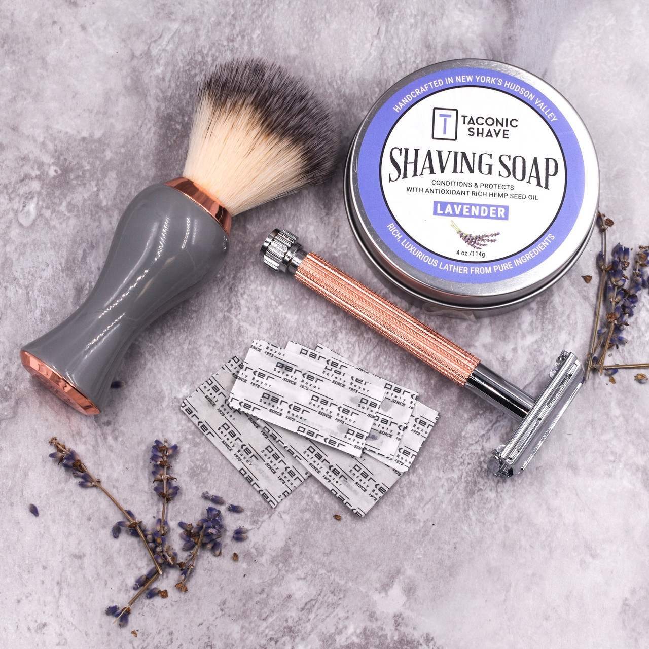 Parker & Taconic 29L-RG Women's Shave Set w/ Safety Razor, Shave