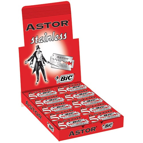 Bic Astor Stainless Double Edge Safety Razor Blades 5 Count