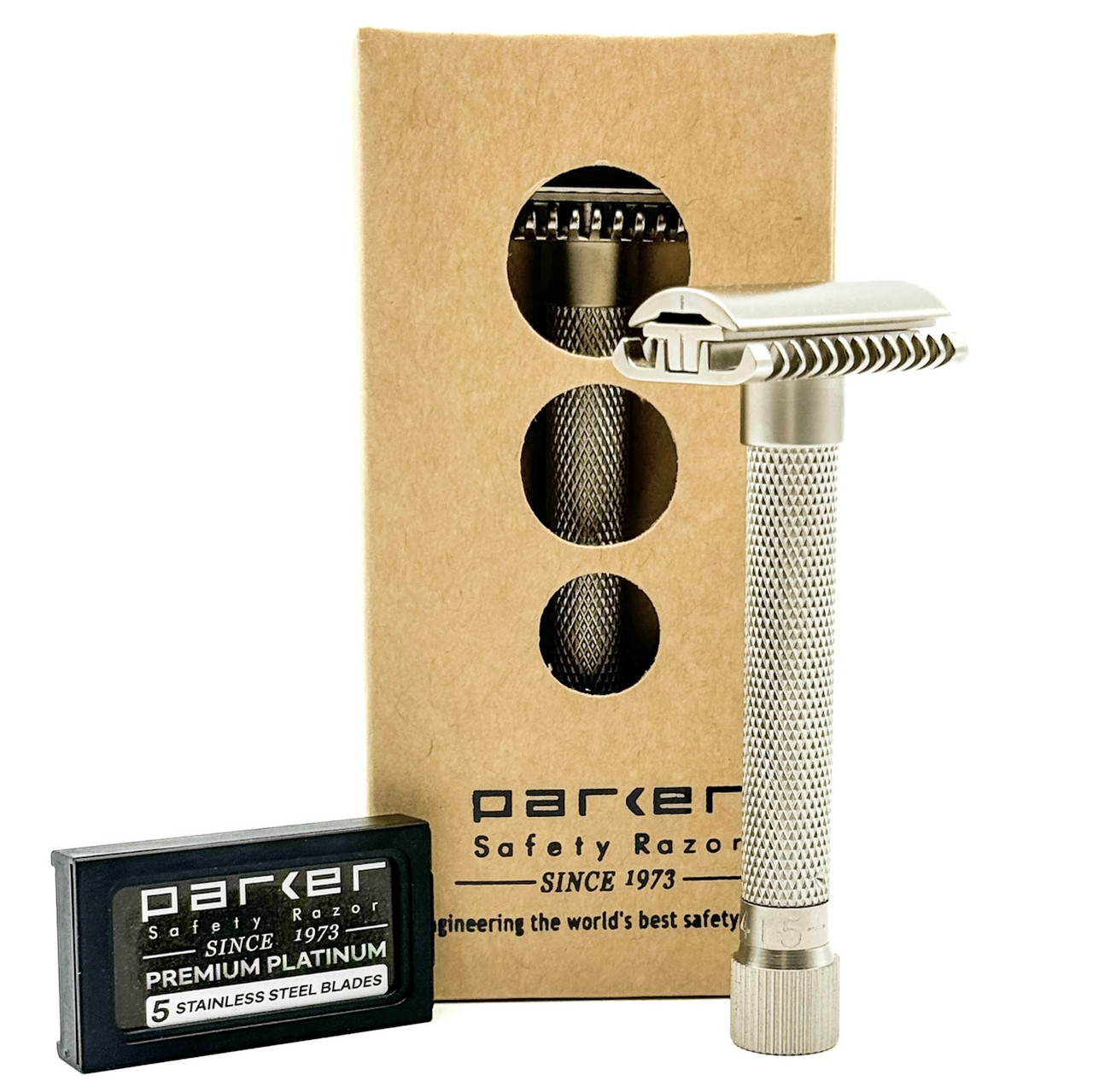 Parker Variant Adjustable Safety Razor Open Comb - Satin Chrome