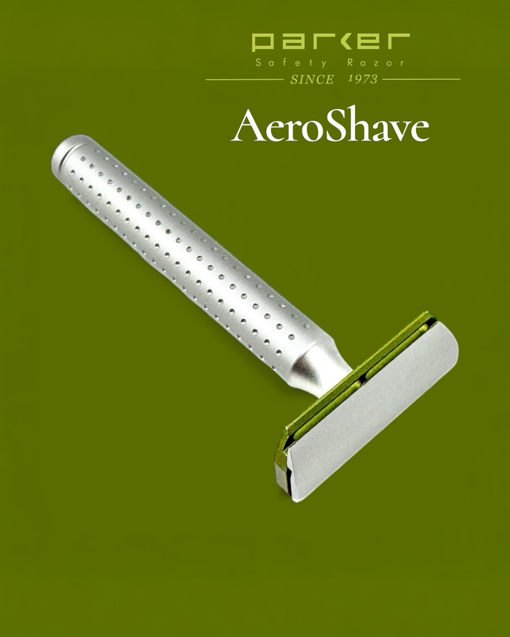 Parker AeroShave Aluminum Safety Razor- Long Handle