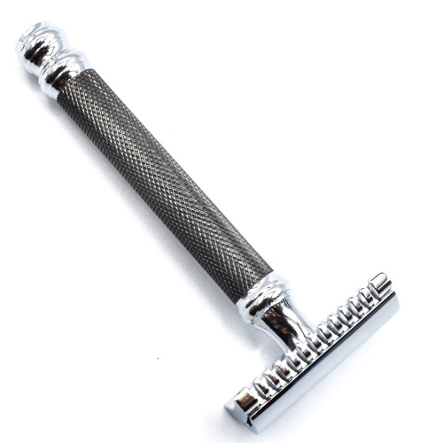 Parker 26C - Black Handle Three Piece OPEN COMB Double Edge Safety Razor