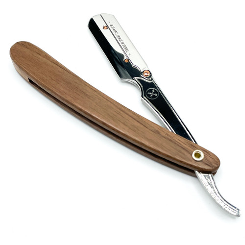 Parker SRDW Sheesham Wood Clip Type Straight Barber Razor 
