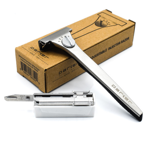 Parker Adjustable Injector Razor with 20 Single Edge with box