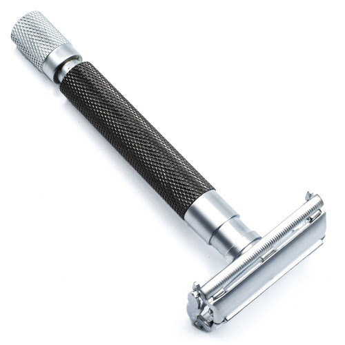 Parker 74R Graphite & Satin Chrome Heavyweight Butterfly Open Safety Razor