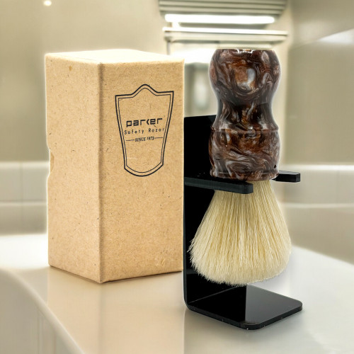 Parker 100% Deluxe Boar Bristle Shaving Brush with Iridescent Tortoise ...