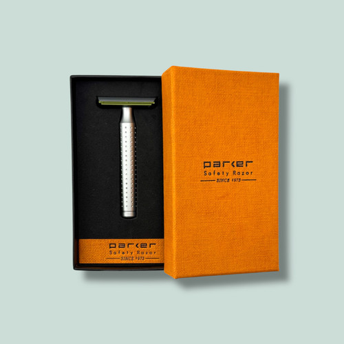 Parker AeroShave Aluminum Safety Razor- Long Handle