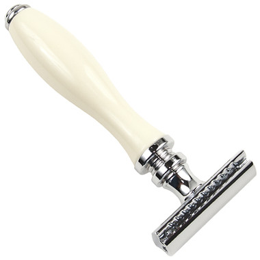 Parker 111W Faux Porcelain White Double Edge Safety Razor & 5 Blades