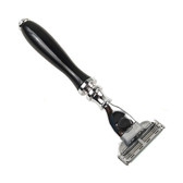 Parker 111B-M3 Black and Chrome Triple Blade Razor - Accepts Mach 3 Blades