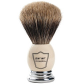 Parker Safety Razor 100% Best Badger Bristle Shaving Brush -- White & Chrome Handle