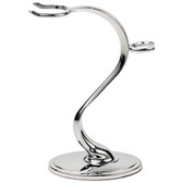 Deluxe Heavyweight High Luster Chrome Safety Razor and Shaving Brush Stand