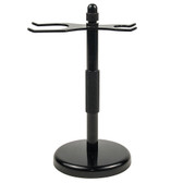 Deluxe Black 2- Prong Safety Razor and Shaving Brush Stand