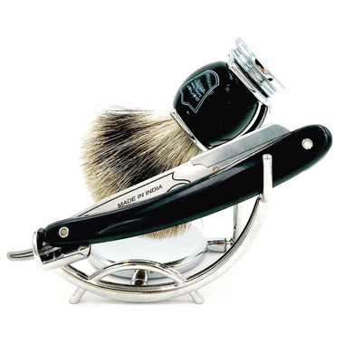 Parker SRB Shavette & Pure Badger 3-Piece Shave Set & 100 Blades