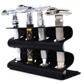  Deluxe Parker Black Razor Stand - Holds 4 Double Edge Safety Razors - Razors sold separately