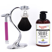 Parker & Taconic 29L-Lav Women's Shave Set w/ Safety Razor, Shave Brush, Stand & Cream