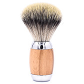 Taconic Shave Wood & Chrome Handle Synthetic Shave Brush & Stand