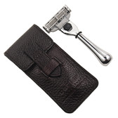 Travel Mach 3 Razor & Leather Case - From Parker Safety Razor