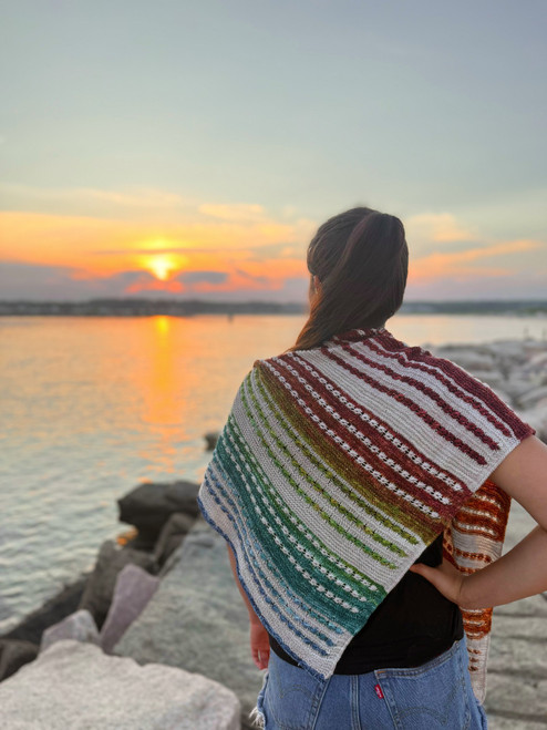Rocky Coastline Shawl by Aimee Alexander
Colors: Rainbow Wall & Dusty Road