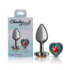 Viben Cheeky Charms — Heart Gem Aluminum Plug | Small Rainbow Gunmetal