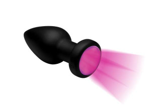 Booty Sparks Silicone Vibrating LED Anal Plug Small Black