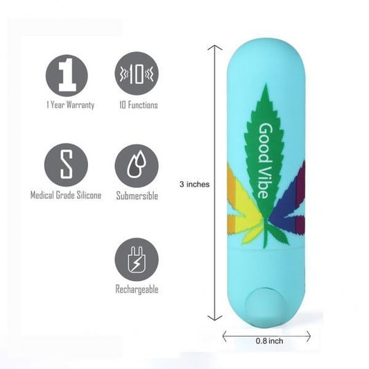Maia Jessi 420 — Super Charged Mini Bullet | Teal Hemp Print