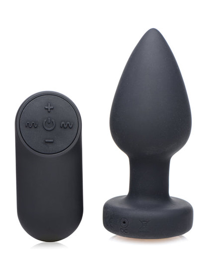 XR Booty Sparks — Vibrating LED Plug | Small Black