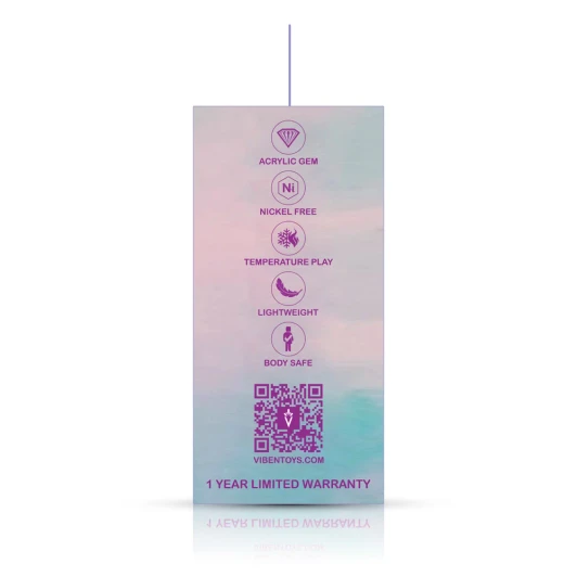 Viben Cheeky Charms — Heart Gem Aluminum Plug | Small Rainbow Gunmetal