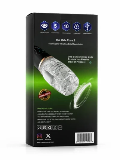 The Male Rose 2 — Sucking and Vibrating Stroker | Black