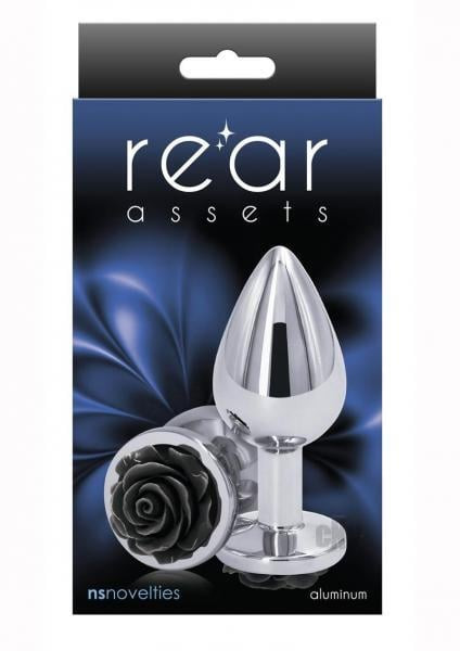 NS Novelties Rear Assets Rose — Aluminum Plug | Medium Black
