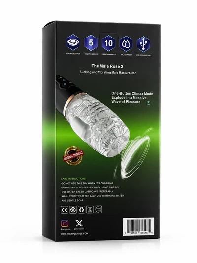 The Male Rose 2 — Sucking and Vibrating Stroker | Black