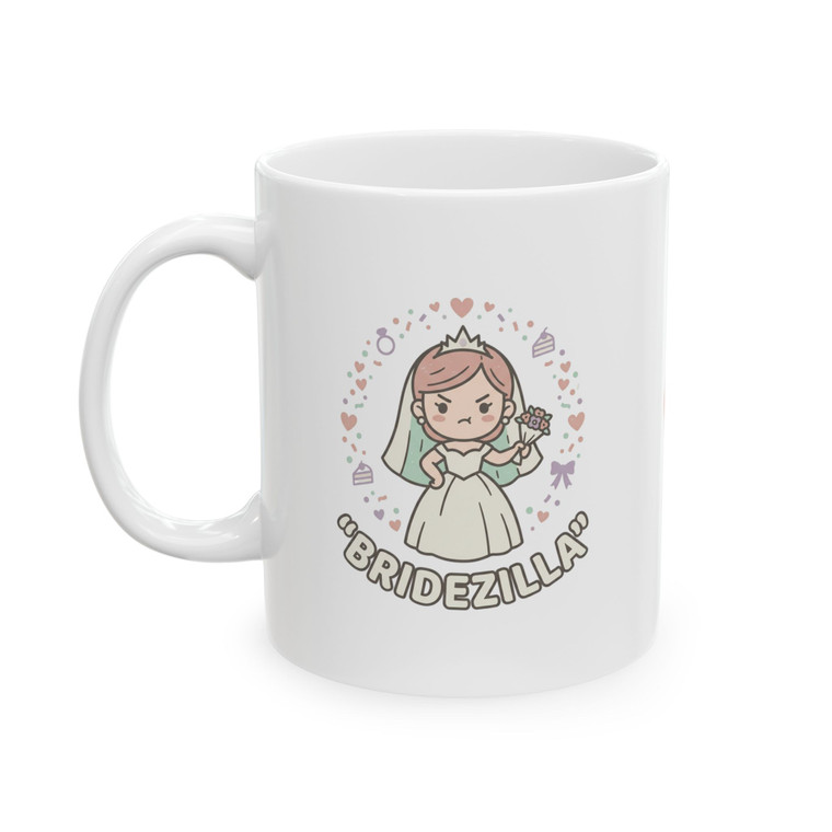 Bridezilla Heart Illustration Mug | Ceramic Coffee Tea Cup