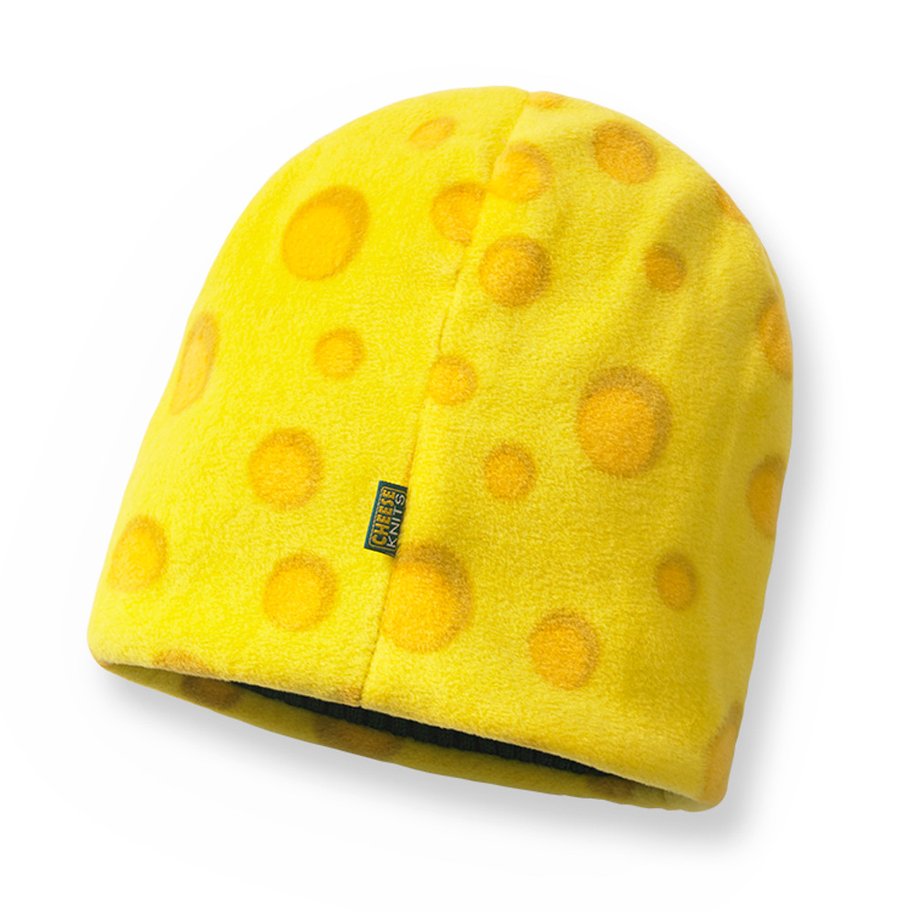 Green & Cheddar Reversible Knit/Fleece Beanie