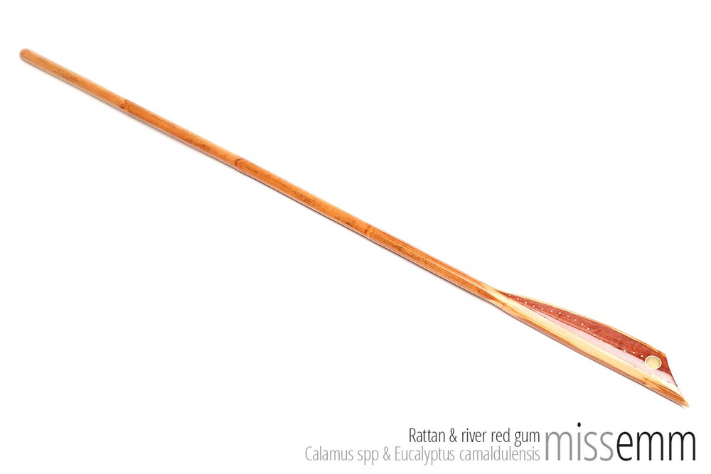 Australian made bdsm toys | Spanking cane | By fetish artisan Miss Emm | This cane has been handcrafted from rattan and river redgum with brass details.