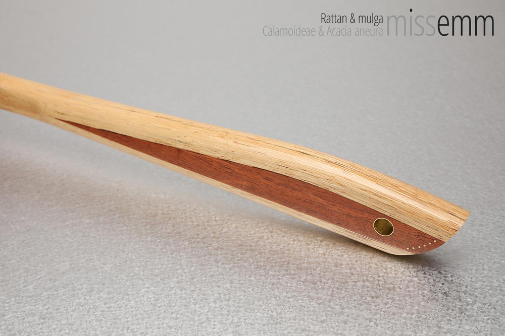 Unique handcrafted bdsm toys | Rattan spanking pane (flat bladed cane) | By kink artisan Miss Emm | This beautiful discipline implement is made from rattan and mulga (an Australian hardwood). If you like your kink toys unique, functional, and elegant then a Miss Emm cane, pane or paddle will make the perfect addition to your collection.