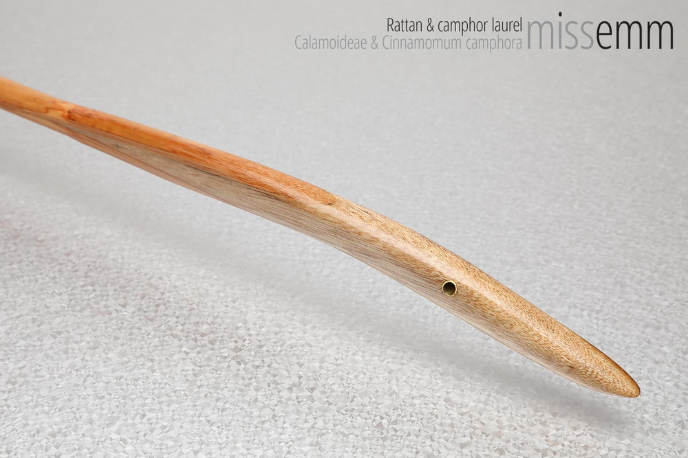 Unique handcrafted bdsm toys | Rattan spanking cane | By kink artisan Miss Emm | A bdsm discipline toy with a difference. Made from rattan with a camphor laurel handle and brass details, this cane is a unique piece of functional art.