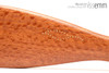 Unique handcrafted spanking toys | Wooden paddle | By kink artisan Miss Emm | Made from silky oak with brass details.