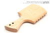 Unique handcrafted spanking toys | Wooden paddle | By kink artisan Miss Emm | Made from birdseye maple and jute with brass details.