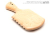 Unique handcrafted spanking toys | Wooden paddle | By kink artisan Miss Emm | Made from birdseye maple and jute with brass details.