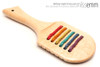 Unique handcrafted spanking toys | Wooden paddle | By kink artisan Miss Emm | Made from birdseye maple with brass details.