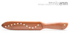 Unique handcrafted spanking toys | Wooden paddle | By kink artisan Miss Emm | Made from myrtle with brass details.