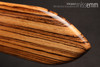 Unique handcrafted spanking toys | Wooden paddle | By kink artisan Miss Emm | Made from zebrawood with brass details.