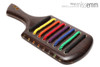 Unique spanking toys | Wood & rope paddle | By kink artisan Miss Emm | Made from wenge and tossa jute, this rainbow rope paddle has brass fittings, anodised alumnium screws and a Danish oil finish. It is a heavy and thuddy spanking implement, perfect for some seriously stylish impact play.