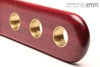 Unique handcrafted spanking toys | Wooden paddle | By kink artisan Miss Emm | Made from purpleheart with brass and aluminium details.
