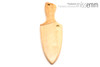 Unique handcrafted bdsm toys | Wooden spanking paddle | By kink artisan Miss Emm | Made from paulownia with brass details.